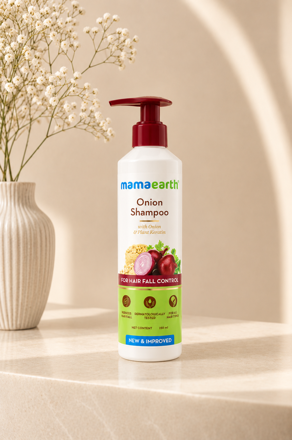 MamaEarth Onion Shampoo with Onion and Plant Keratin for Hair Fall Control