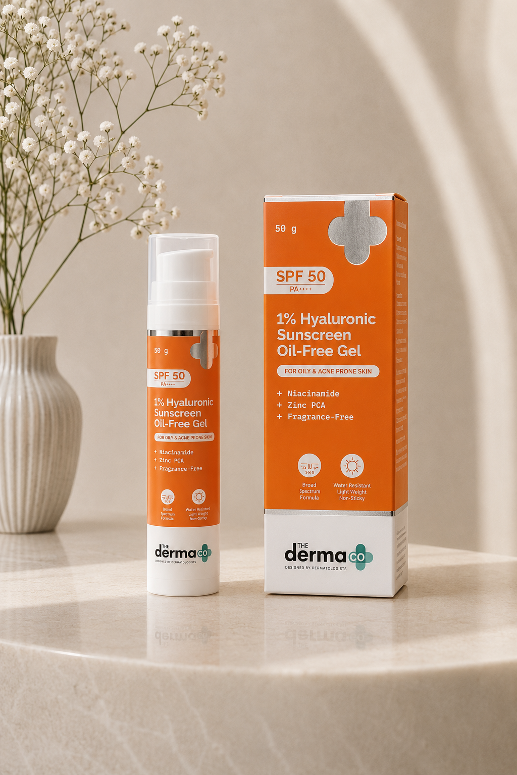 Derma Co 1% Hyaluronic Sunscreen Oil-Free Gel SPF 50